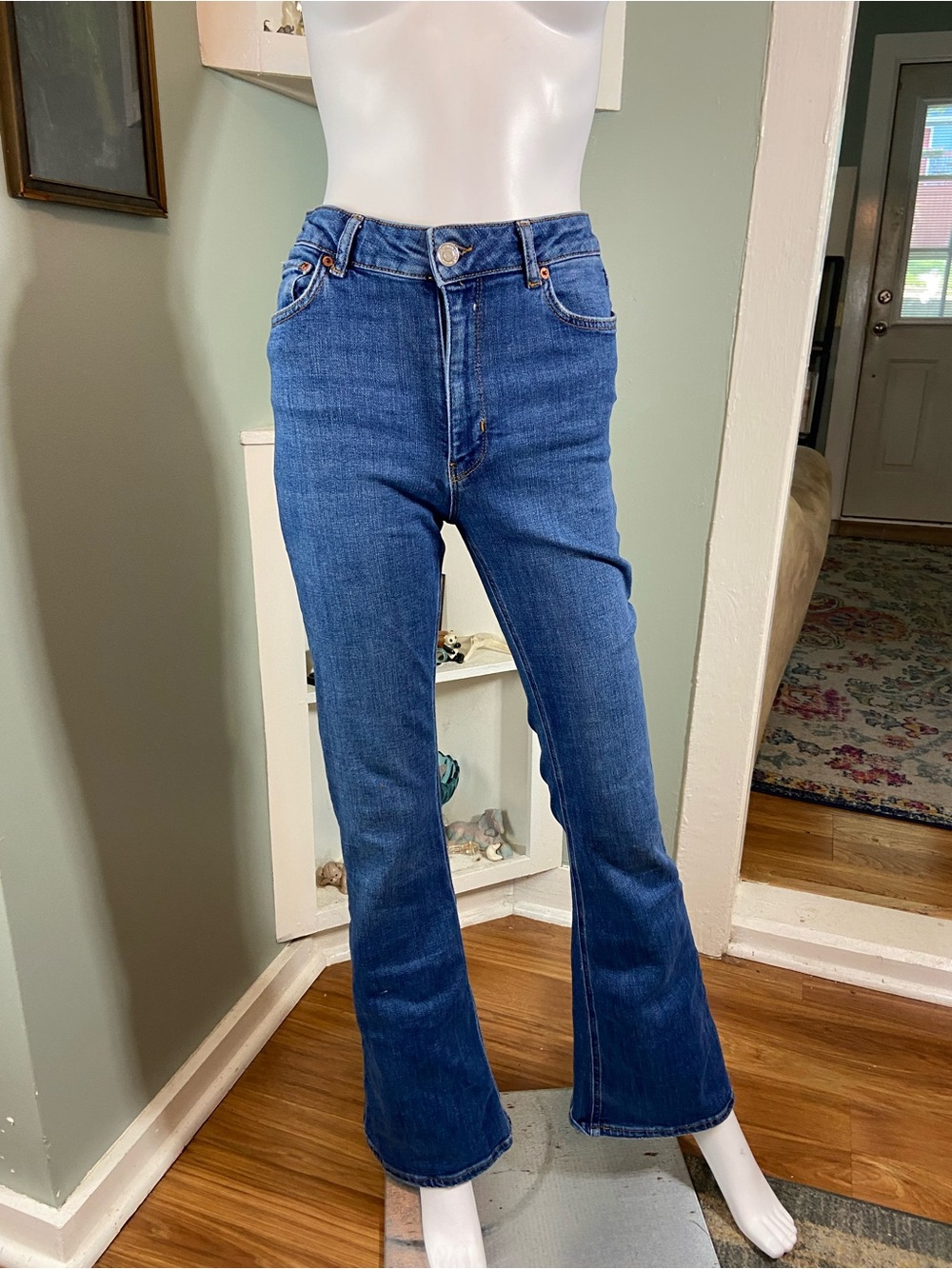 Zara High Waist Stretch Flare Bell Bottom Jeans Size 4